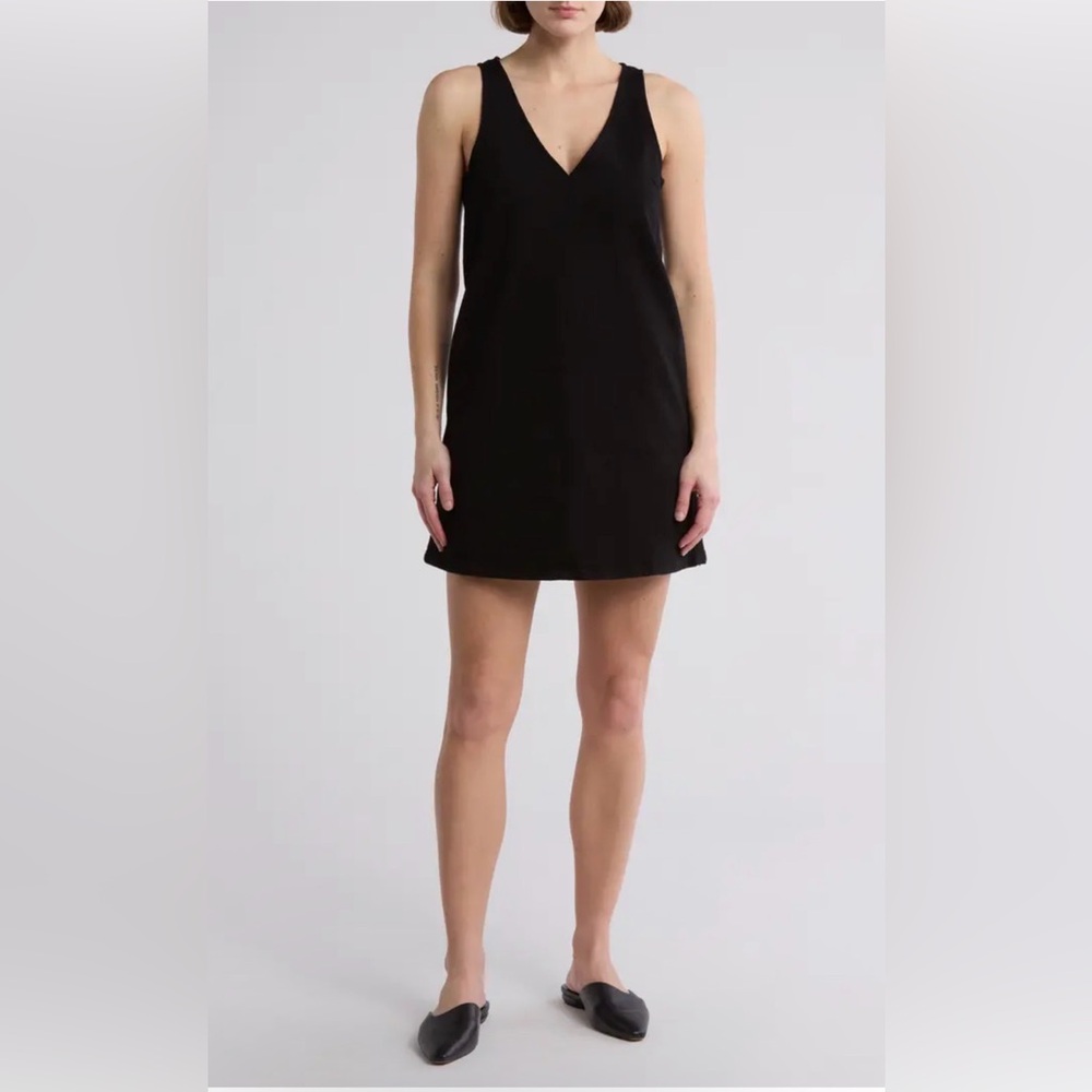 rag & bone Black V-Neck Sleeveless Mini Dress